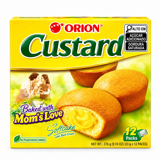Bolo com Recheio Cremoso sabor Creme de Ovos Tipo Custard 276g Orion