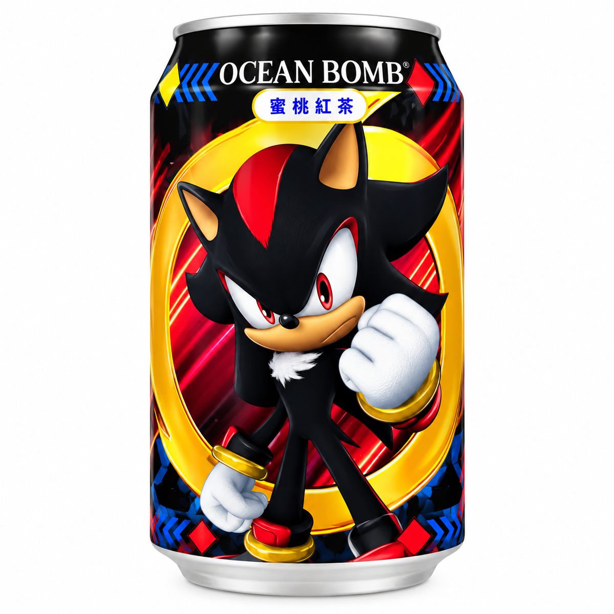 REFRIGERANTE SABOR CHA PRETO E PESSEGO 315ML OCEAN BOMB