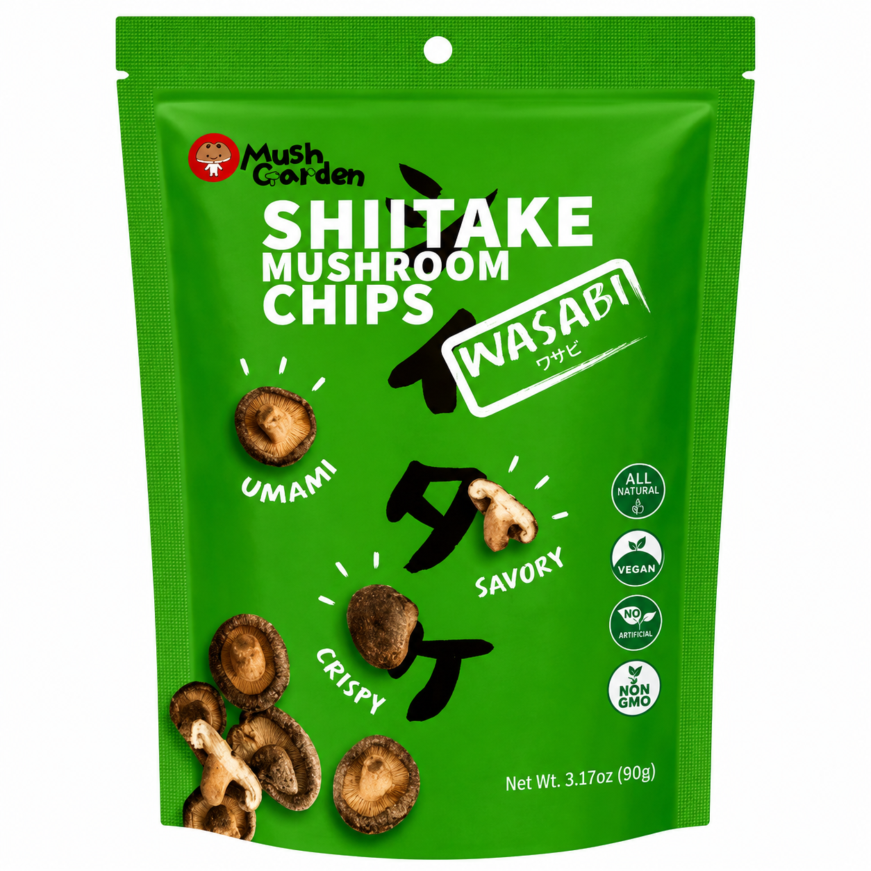 Salgadinho Chips de Shitake Sabor Wasabi 90g - Mush Garden