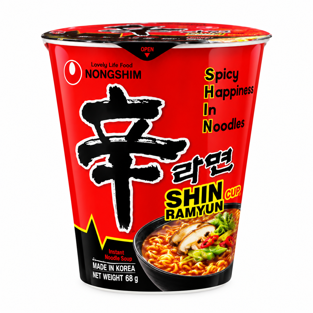 Macarrão Instantâneo Coreano Shin Picante Copo 68g Nongshim