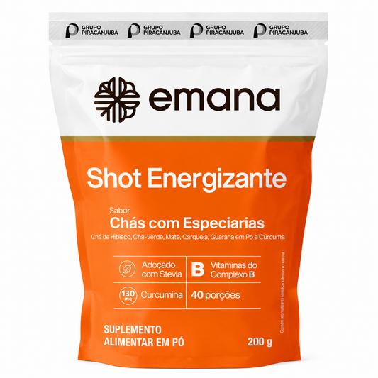 Suplemento Alimentar Shot Energizante Sabor Chás com Especiarias 200g Emana VENC.31/08/26
