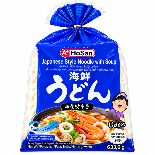 Macarrão Udon J-Basket Hosan Sabor Frutos do Mar Pré-Cozido 633,6g