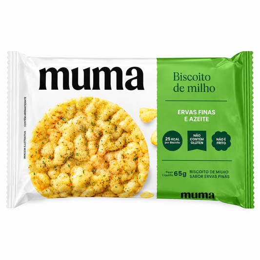 Biscoito de Milho Salgado Ervas Finas e Azeite Muma Empório Daruma 65g Sem Glúten