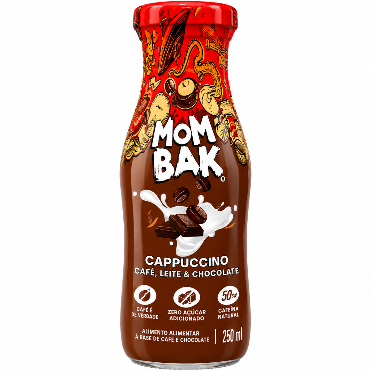 BEBIDA CAPPUCCINO CAFE LEITE CHOCOLATE 250ML MOMBAK