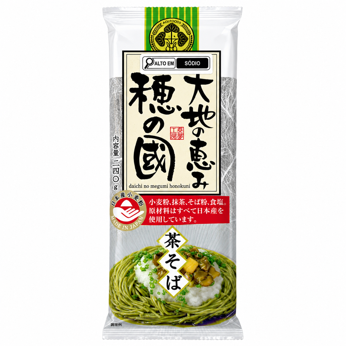 Macarrão Japonês Soba Cha Verde 200g Daichi No Megumi Honokuni