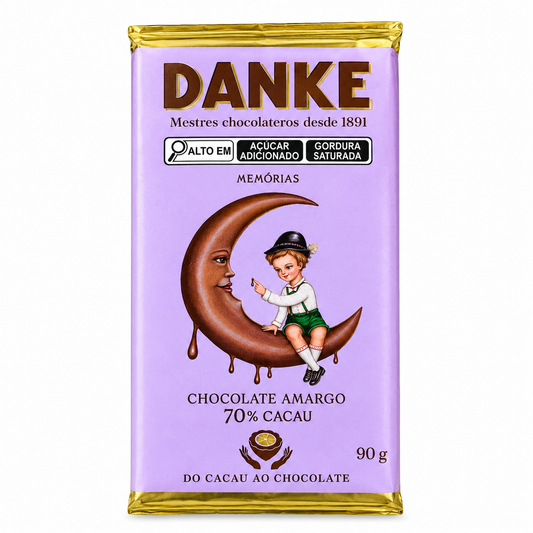 Chocolate Meio Amargo Danke 70% Cacau 90g - Empório Daruma