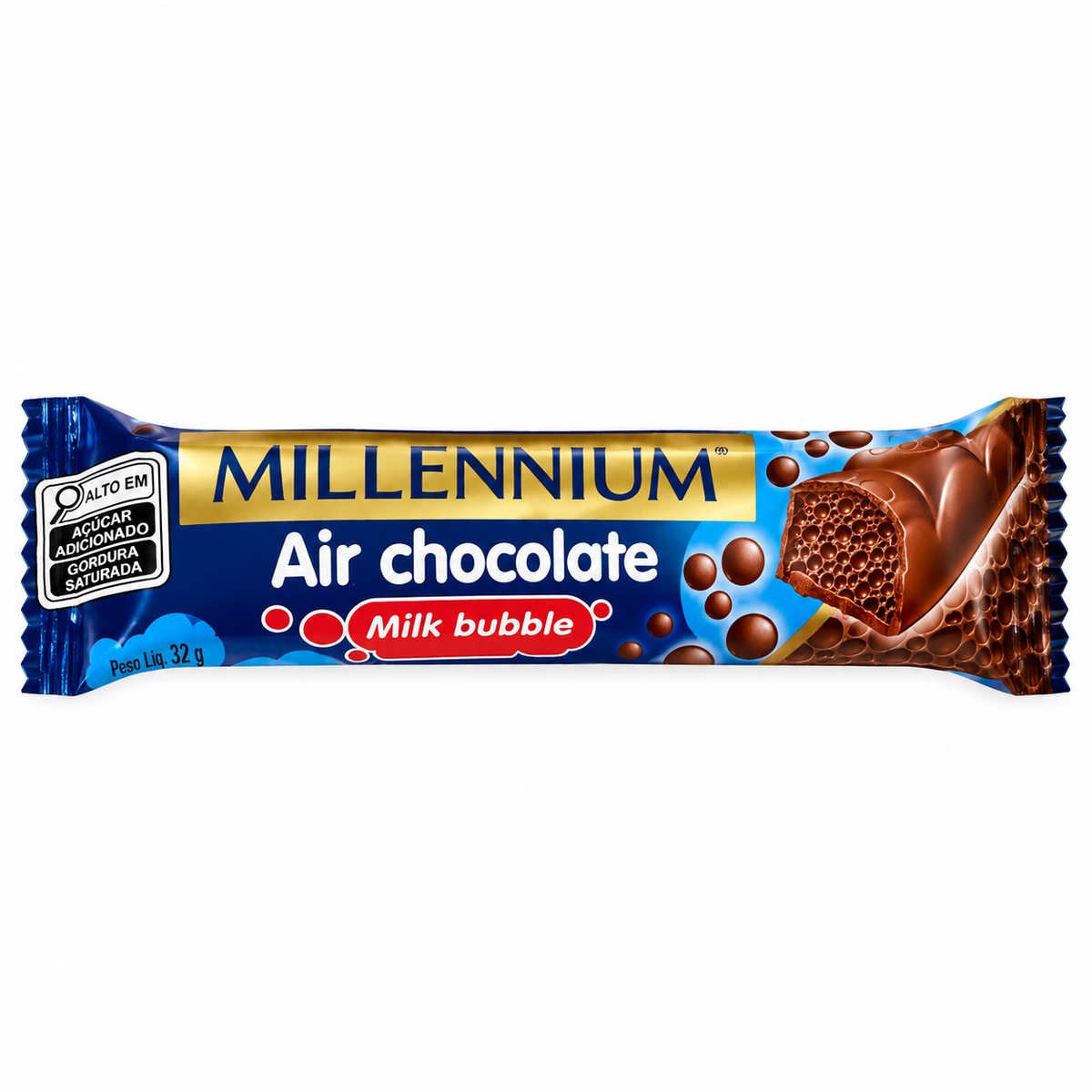 CHOCOLATE AO LEITE AERADO 32G MILLENNIUM