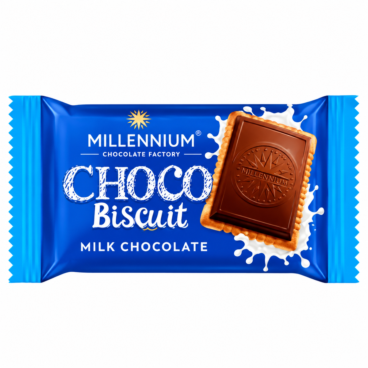 BISCOITO COM COBERTURA DE CHOCOLATE AO LEITE 15G MILLENNIUM