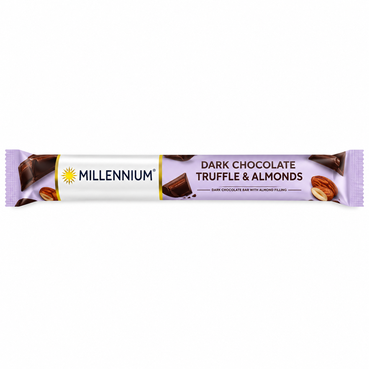 CHOCOLATE AMARGO COM RECHEIO TRUFADO AMENDOAS 38G MILLENNIUM
