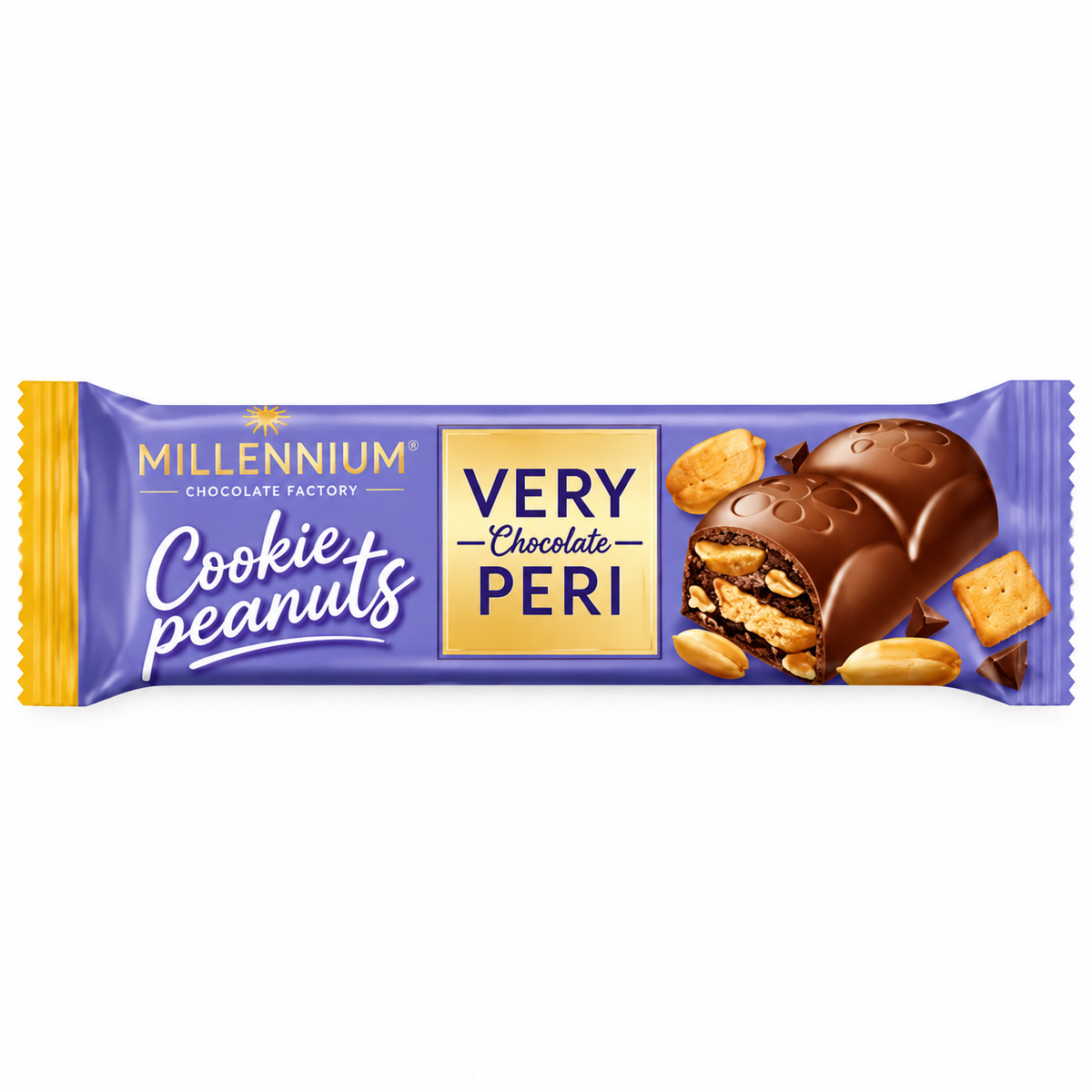 CHOCOLATE AO LEITE COM COOKIES E AMENDOIM 34G VERY PERI MILLENNIUM