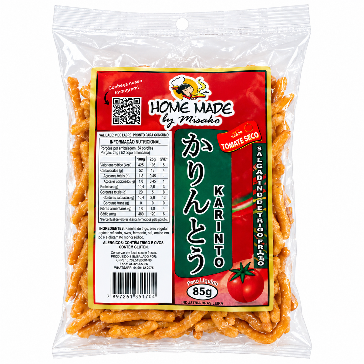 Salgadinho Karinto de Tomate Seco 85g Home Made
