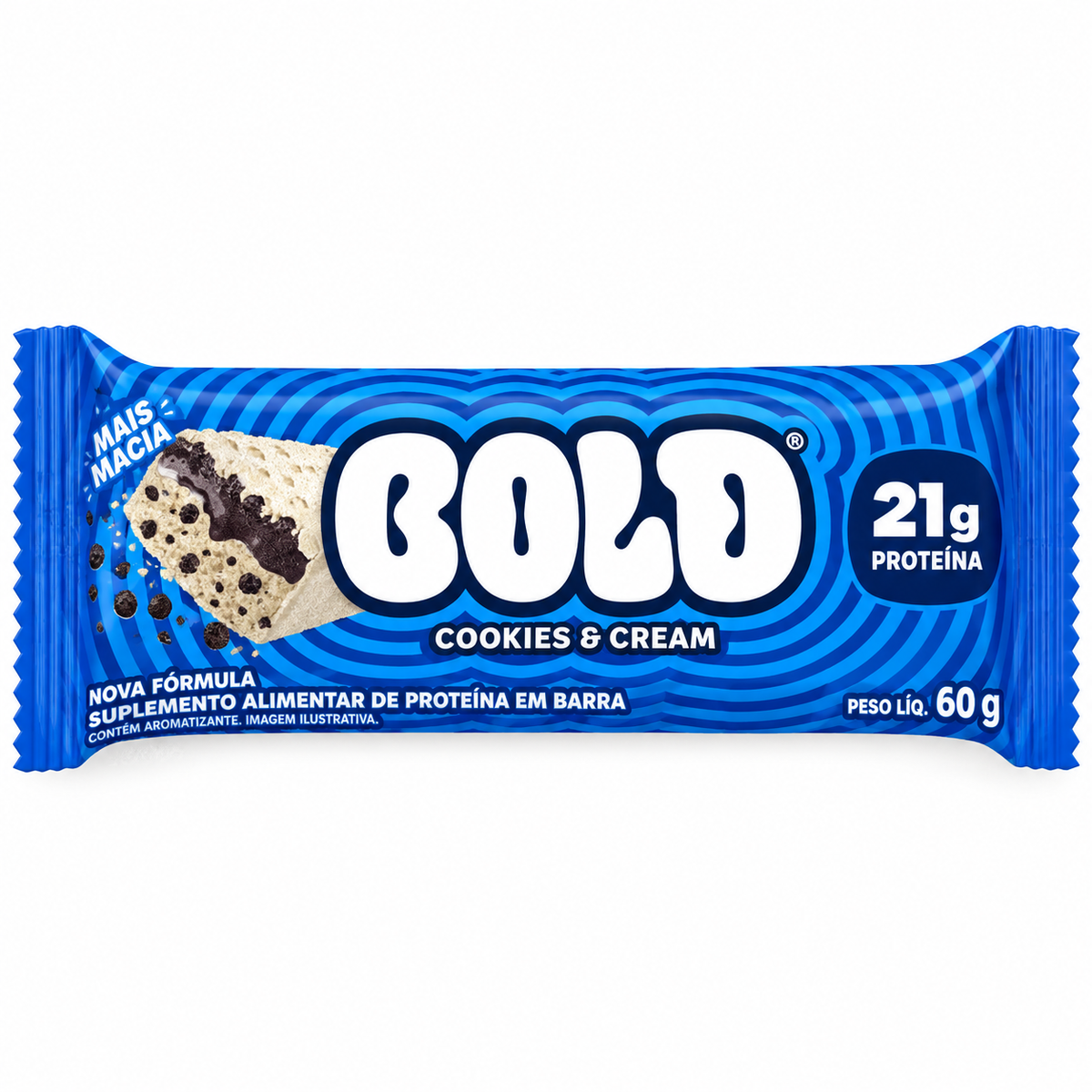 BARRA PROTEINA COOKIES E CREAM 60G BOLD