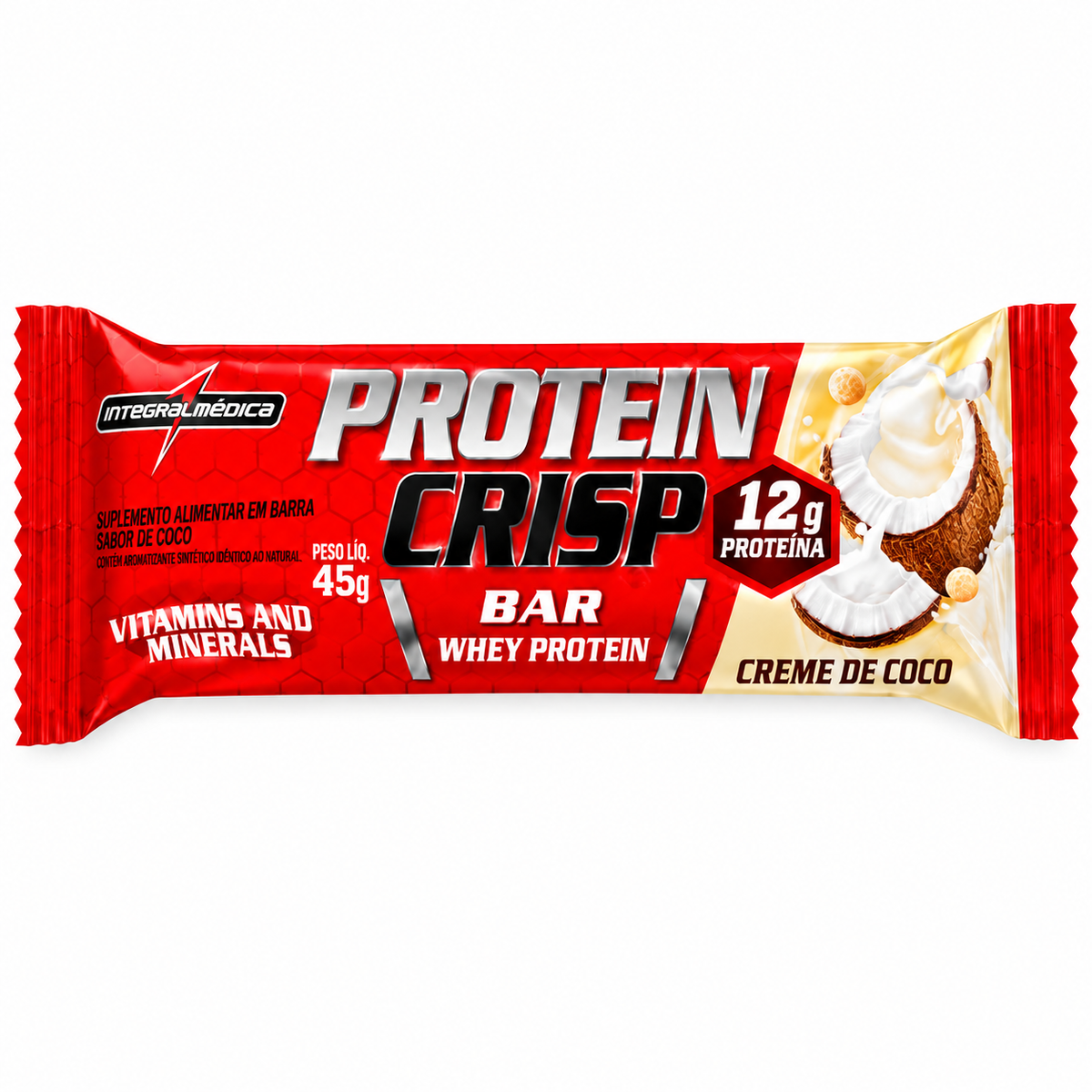 BARRA WHEY PROTEIN CRISP BAR CREME DE COCO 45G INTEGRAL MEDICA