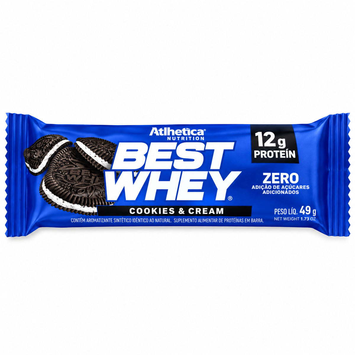 BARRA DE PROTEINA COOKIES & CREAM BEST WHEY 49G ATLHETICA