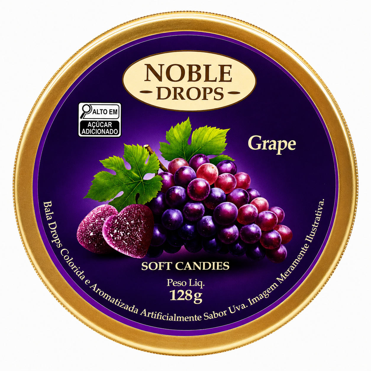 BALAS DE GOMA UVA 128g NOBLE DROPS