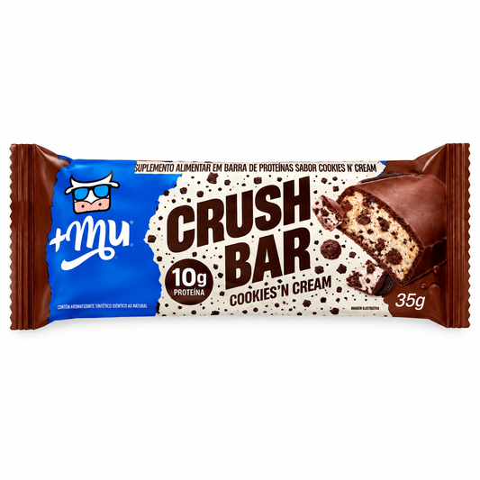 BARRA PROTEICA CRUSH BAR COOKIES CREAM 35G MAIS MU
