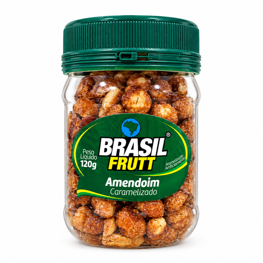 AMENDOIM CARAMELIZADO POTE 120G BRASIL FRUTT