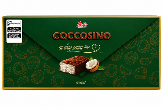 BOMBOM COM COBERTURA DE CHOCOLATE AO LEITE COM RECHEIO DE COCO 135G NEFIS
