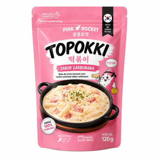 Topokki Sabor Carbonara 120g Pink Rocket