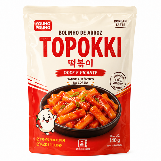 Bolinho de Arroz Topokki Doce e Picante 140g - Young Poung