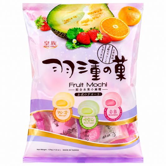 Mochi Royal Family Mix de Frutas Morango Laranja e Melão 120g