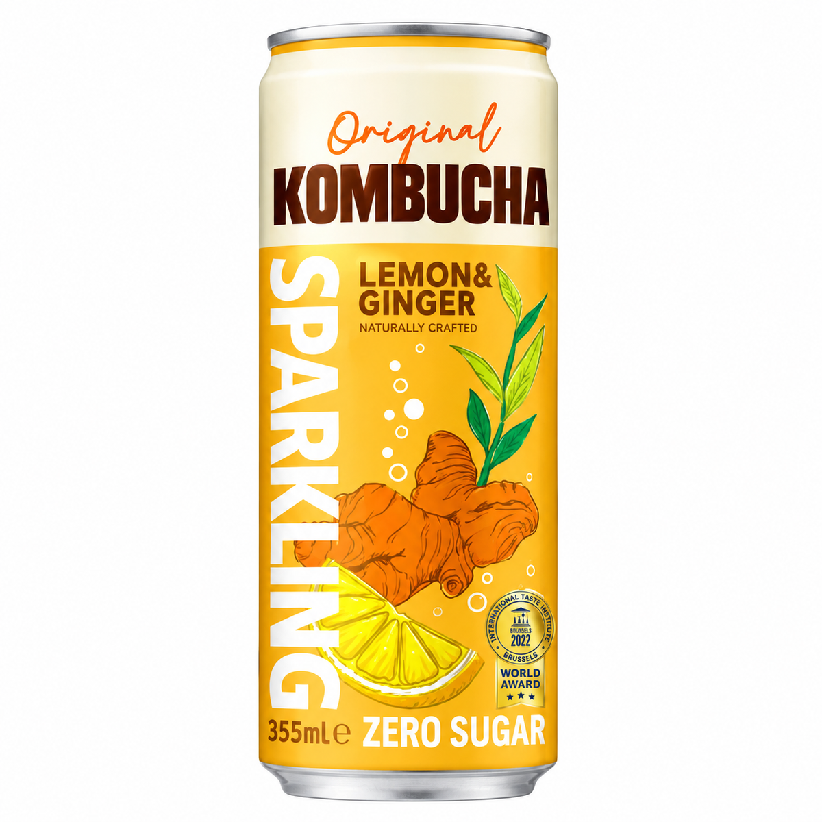 KOMBUCHA SPARKLING GASEIFICADA LIMAO E GENGIBRE ZERO AÇÚCAR 355ML OKF