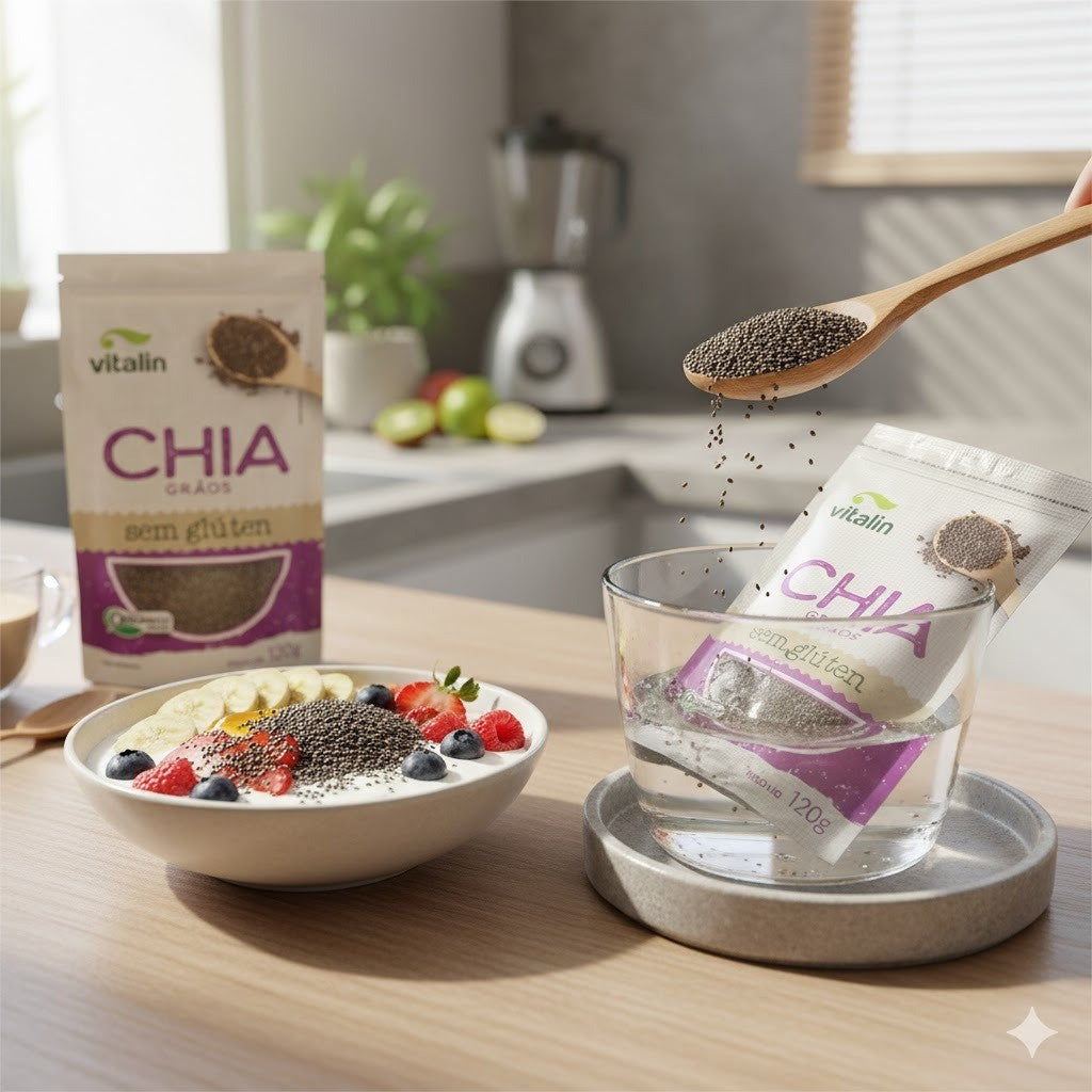 Chia em Grãos Orgânica Sem Glúten 120g Vitalin