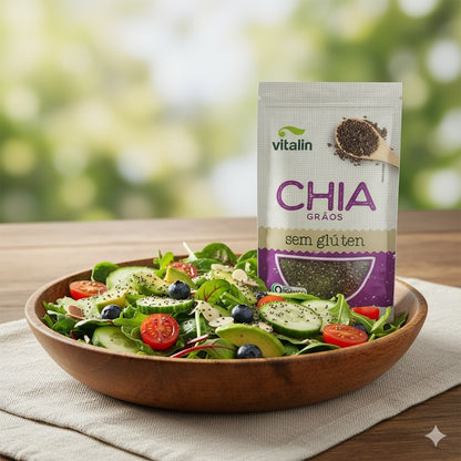 Chia em Grãos Orgânica Vitalin Sem Glúten 120g