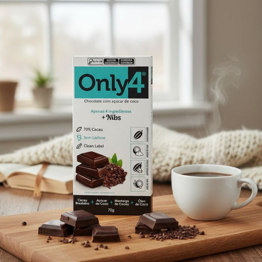 Chocolate 70% Cacau Nibs 80g Only4