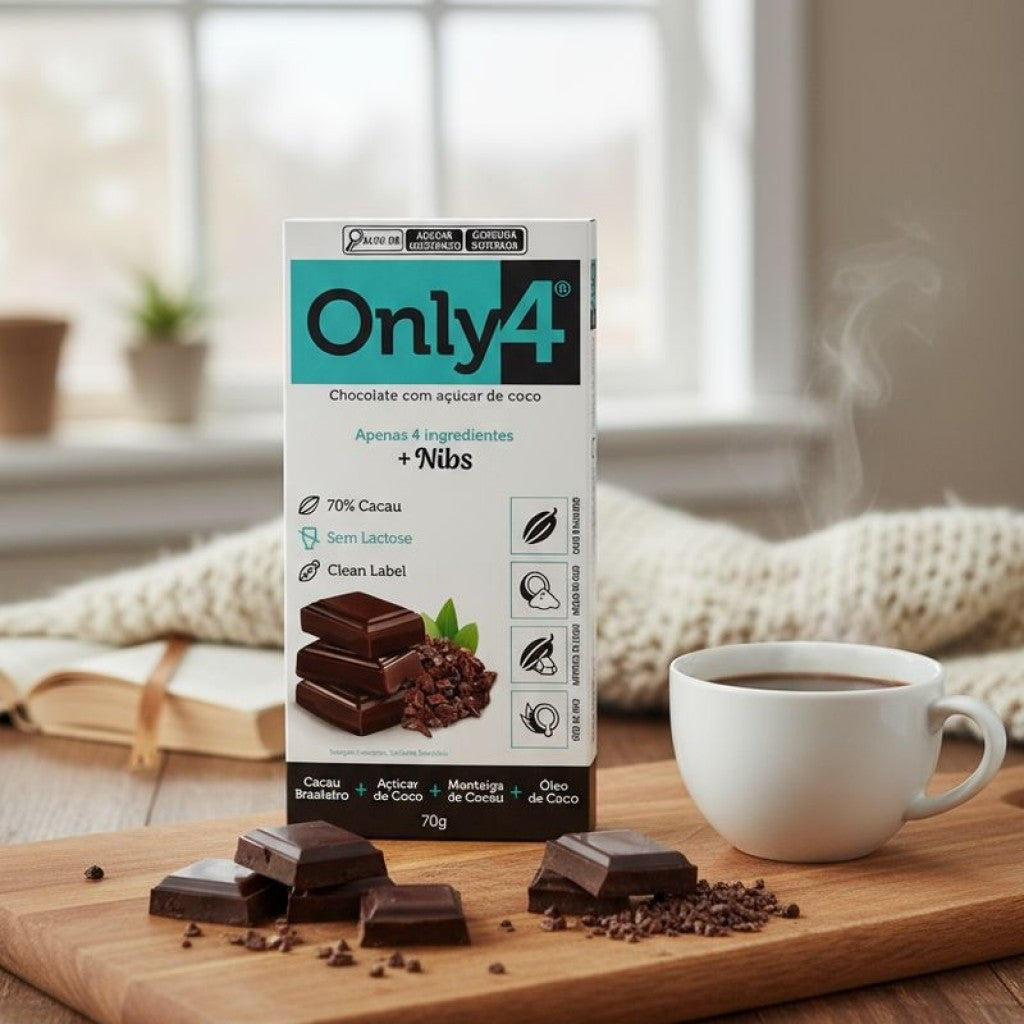 Chocolate 70% Cacau Nibs 80g Only4