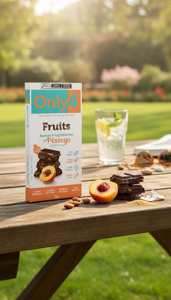 Chocolate 70% Cacau Pêssego 70g Only4