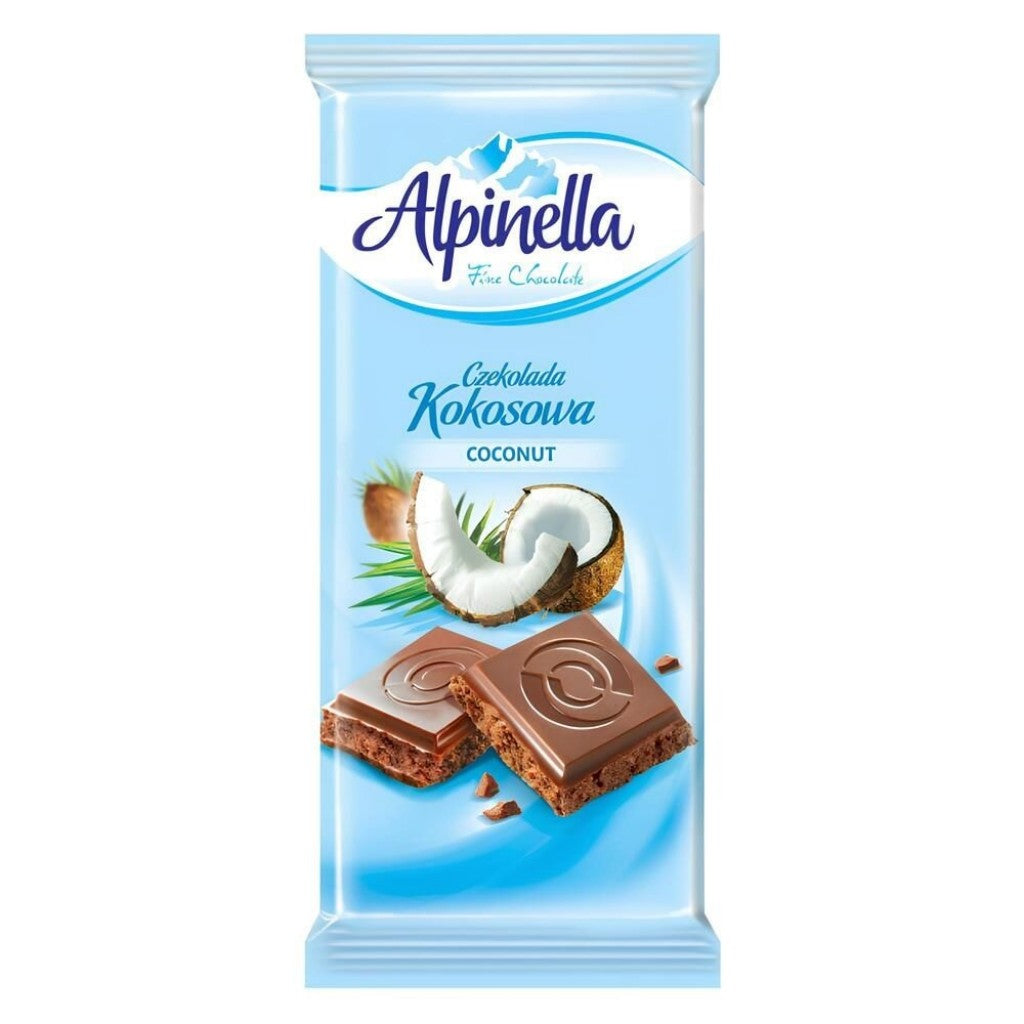 Chocolate ao Leite com Chips de Coco 90g Alpinella
