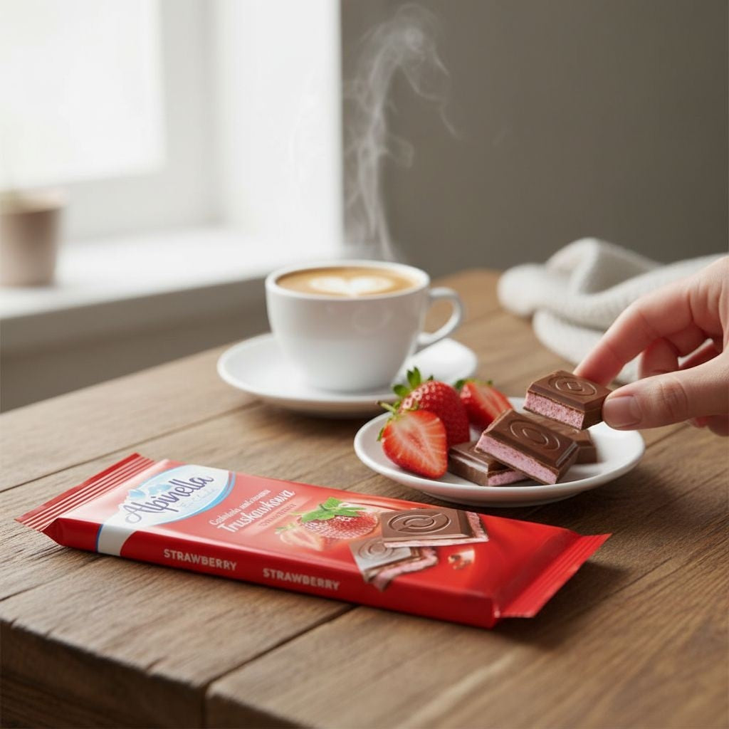 Chocolate ao Leite com Morango 100g Alpinella