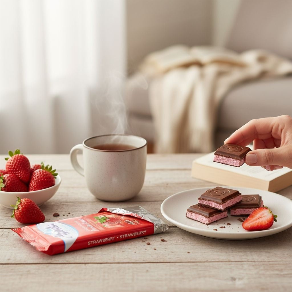 Chocolate ao Leite com Morango 100g Alpinella