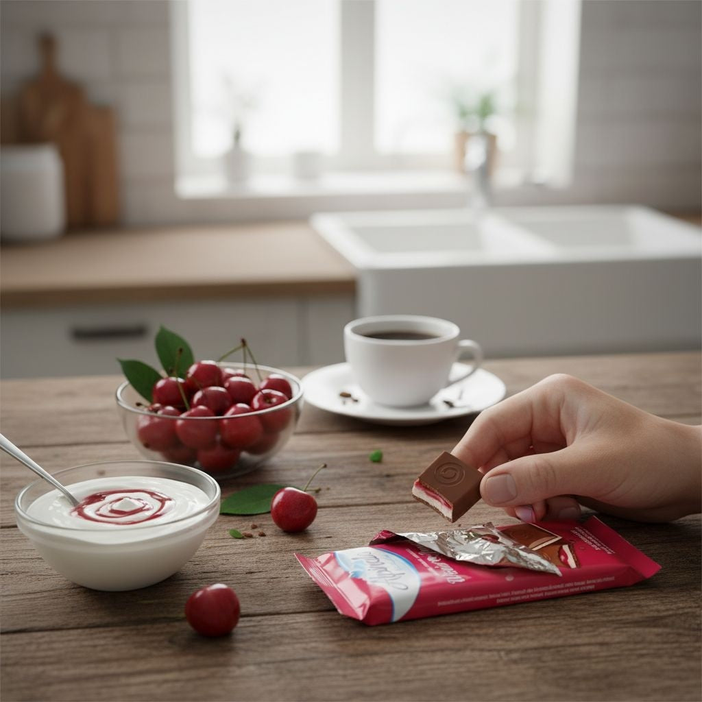 Chocolate ao Leite com Recheio de Cereja e Iogurte 100g Alpinella