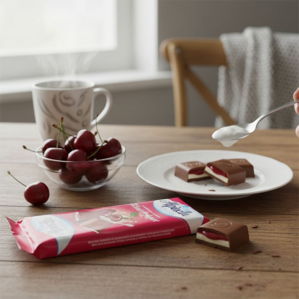 Chocolate ao Leite com Recheio de Cereja e Iogurte 100g Alpinella