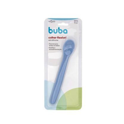 Colher Flexível em Silicone Azul Buba