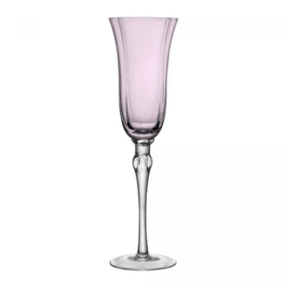 Conjunto 2 Taças Champanhe Rosa e Cinza Vidro 200ml Wolff