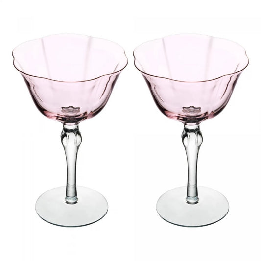 Conjunto 2 Taças Vinho Lily Rosa Cinza 300ml Wolff