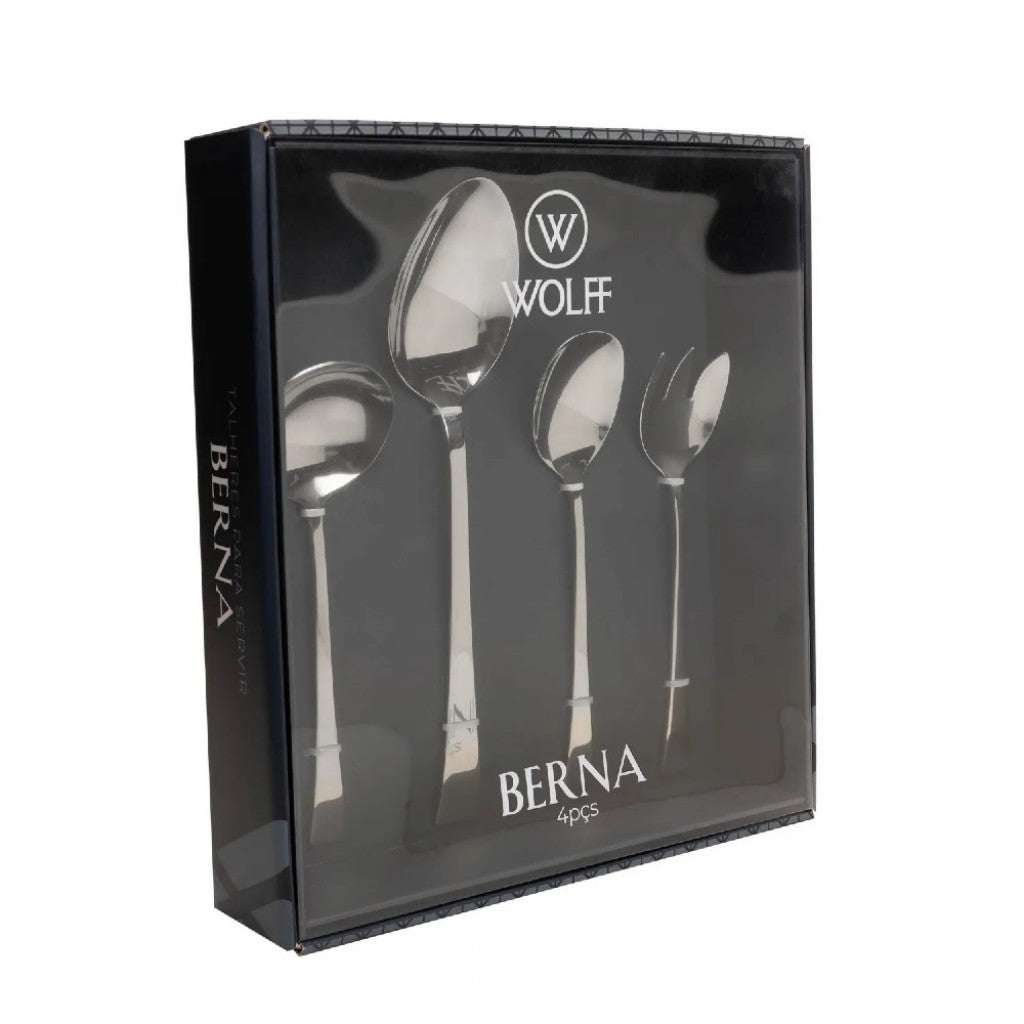 Conjunto 4 Pecas Para Servir Berna Aco Inox Wolff
