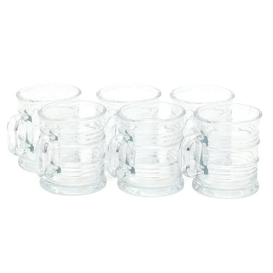 Conjunto de 6 Canecas de Vidro Vintage 95ml Lyor