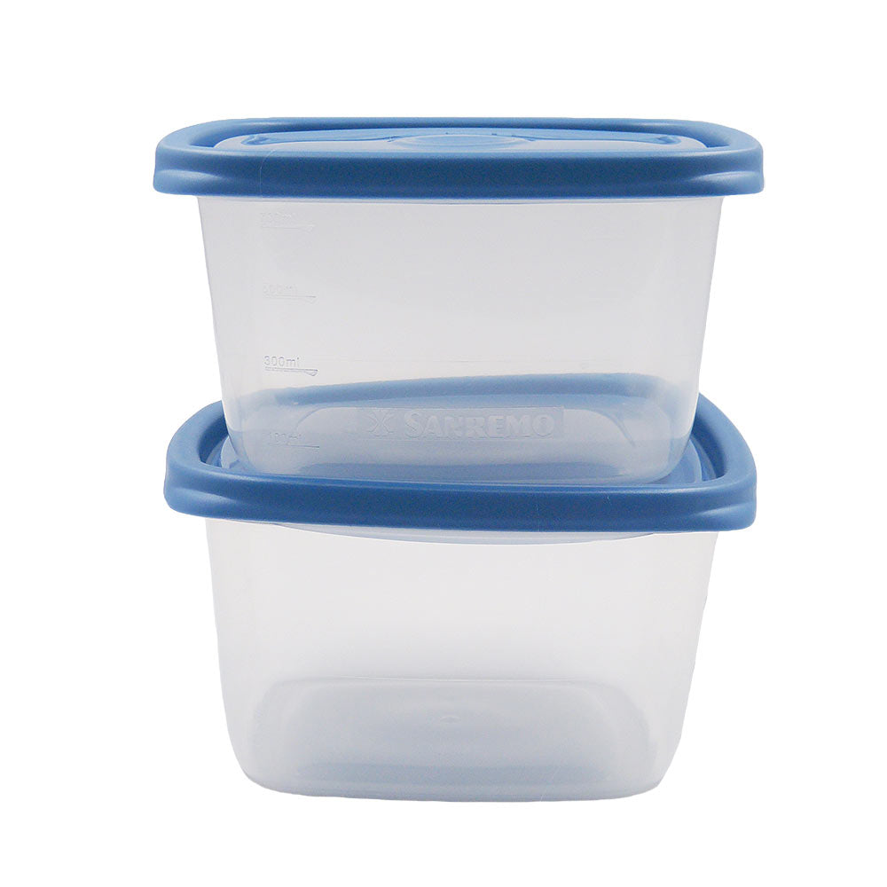 Conjunto com 2 Potes Quadrado Plastico 800ml
