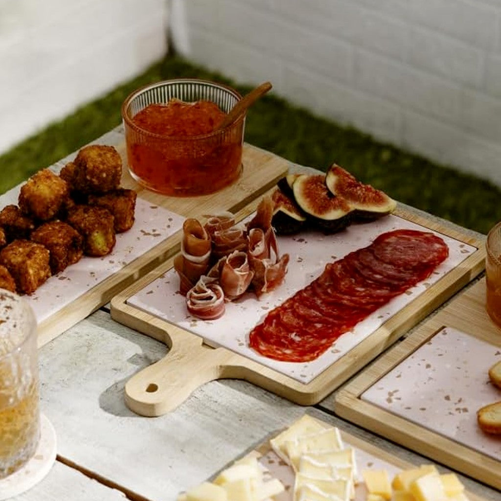 Conjunto com 3 Peças para Queijo Bandeja Quadrada 29x17x1,5cm  Lyor