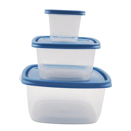 Conjunto com 3 Potes Plástico 200ml/800ml/1,9l