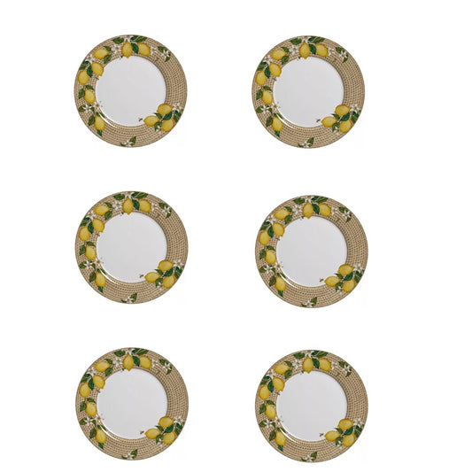 Conjunto de 6 Pratos Rasos Positano 28,5cm Alleanza