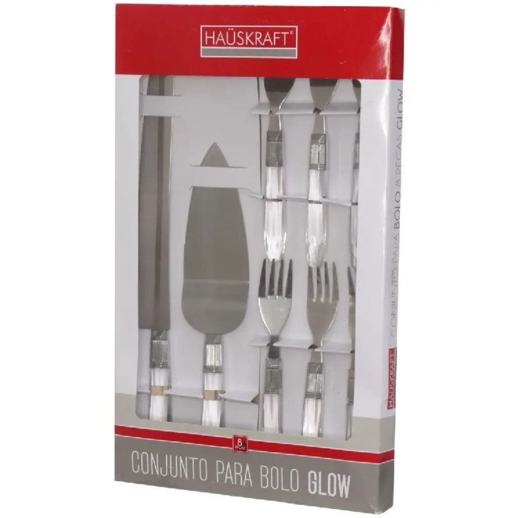 Conjunto para Bolo Glow Inox com 8 peças