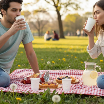Copos de Papel Theoto 240ml 20 Unidades Descartáveis para Bebidas Quentes e Frias