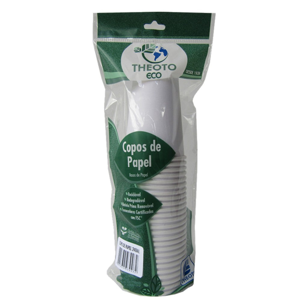 Copos de Papel com 20 Unidades 240ml Theoto