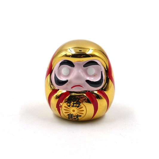 Enfeite de Porcelana Daruma Dourado 6cm Martins