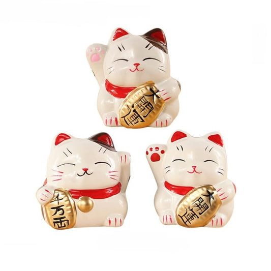 Enfeite Porcelana Gato da Sorte Sortido 7,5cm Martins